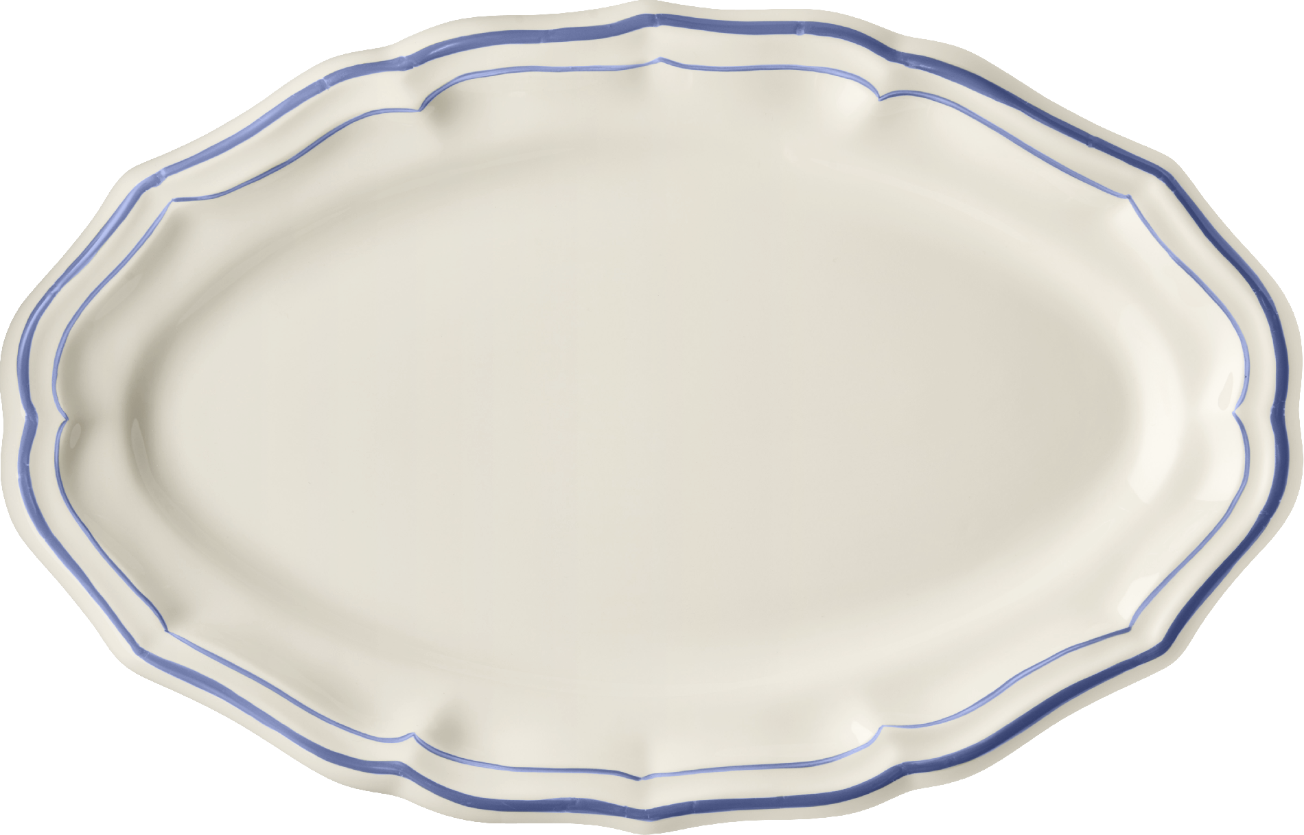 Gien Filets Bleu Oval Serving Platter