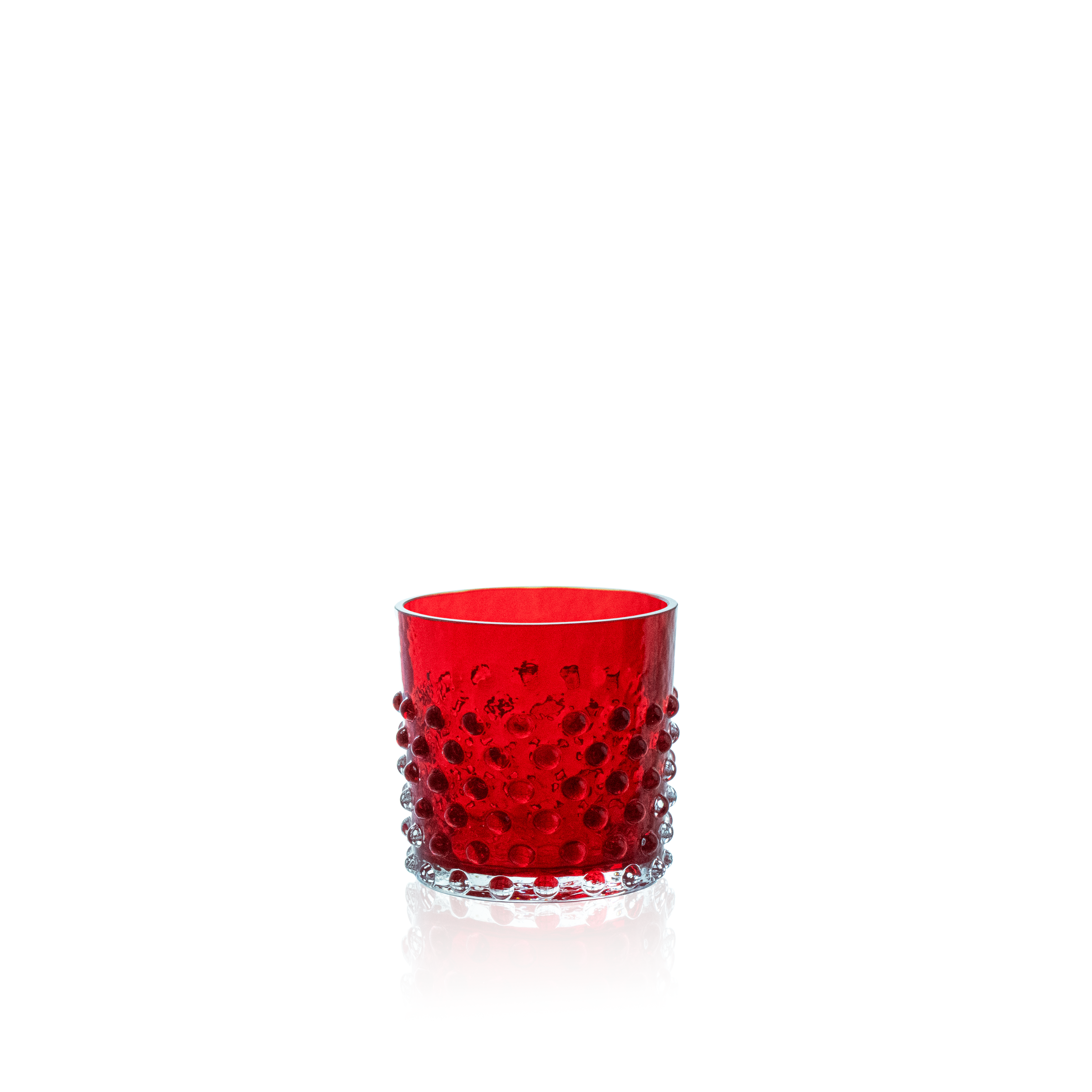 Klimchi Underlay Garnet Hobnail Whiskey Glass set of 2