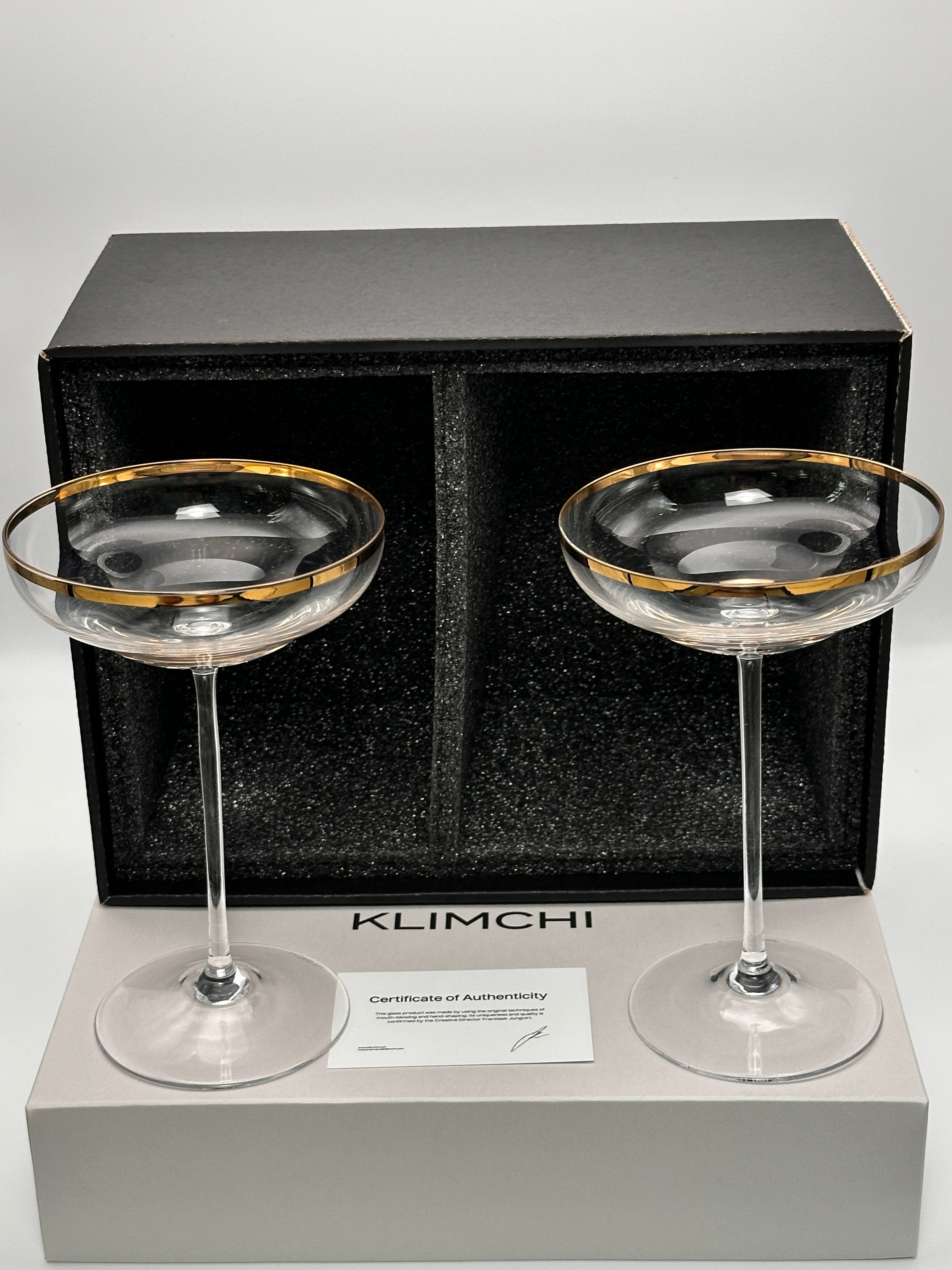 Klimchi SHADOWS GOLDEN LUX Coupe Glass Set of 2 (premium packaging)