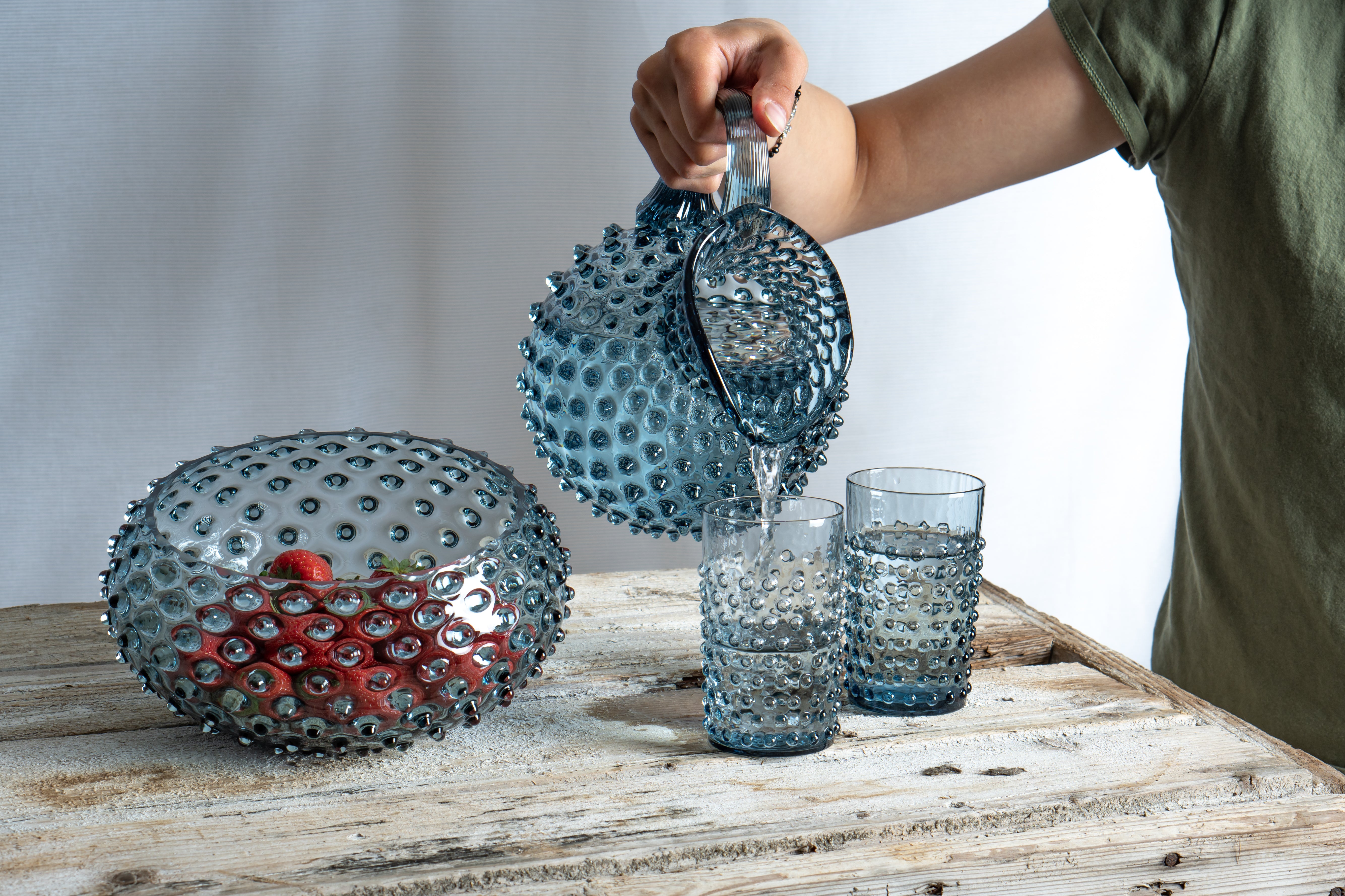 Klimchi Misty Blue Hobnail Jug 2L