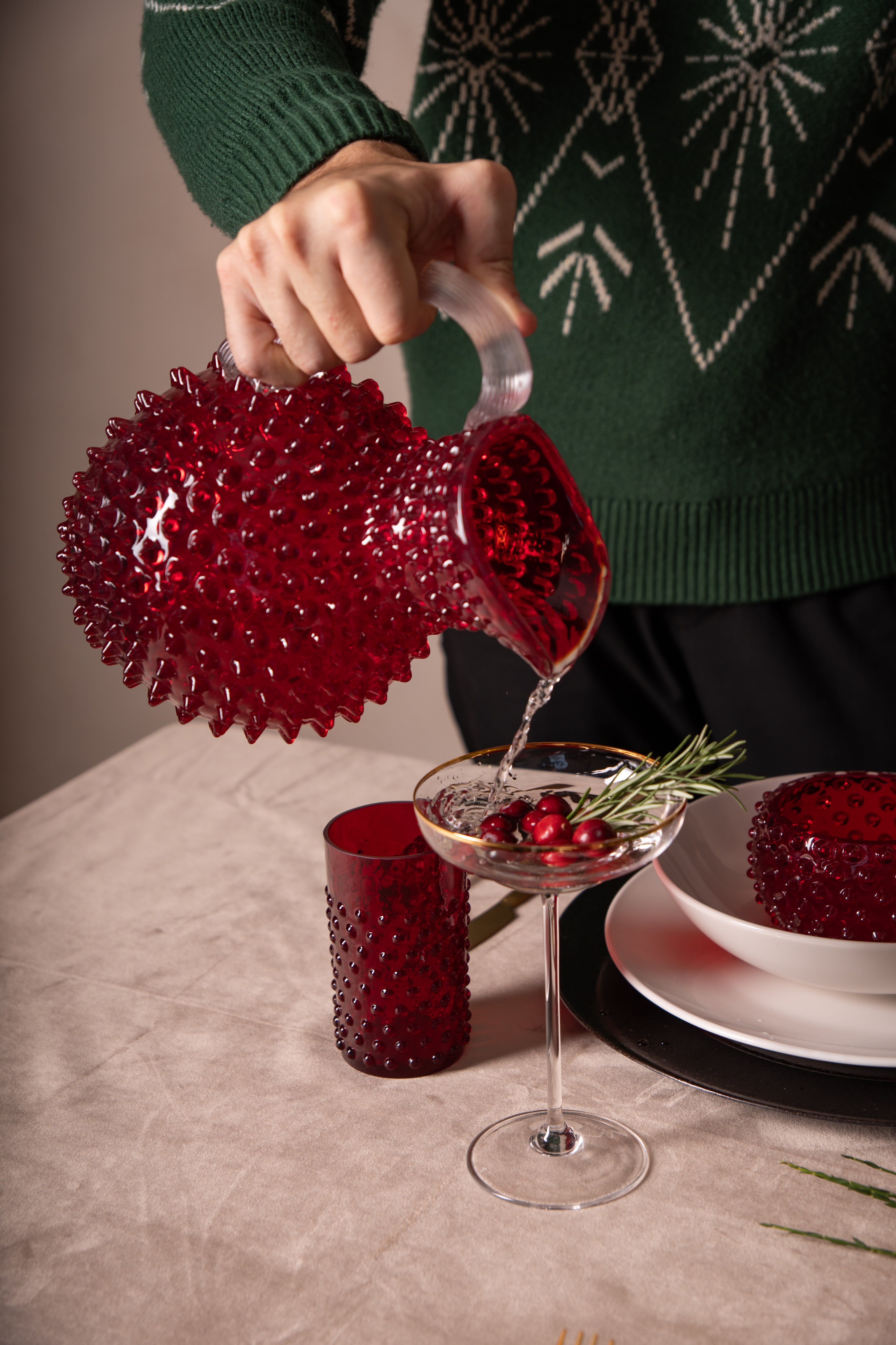 Klimchi Underlay Garnet  Hobnail Jug 2L